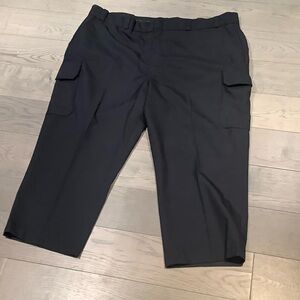 Men's Black Cargo Pants with Side Flap Pockets and Comfort Stretch